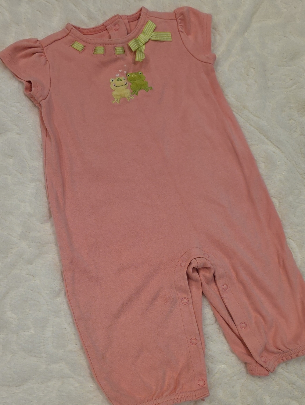 Gymboree Pink Short-Sleeve Frog Applique Romper